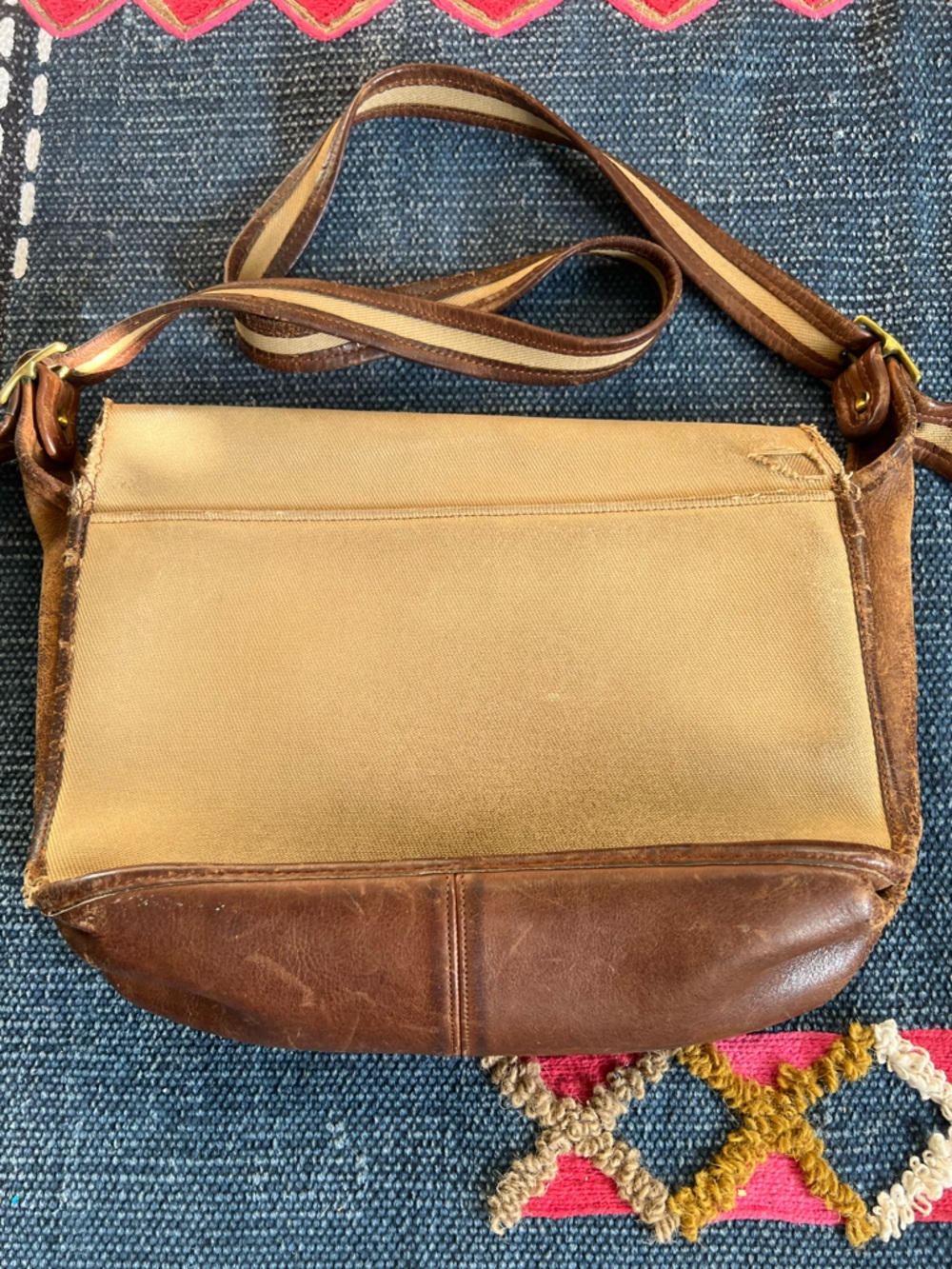 Vintage Coach NYC Rambler Leather Twill Crossbody 🤎✨ - Picture 2 of 5